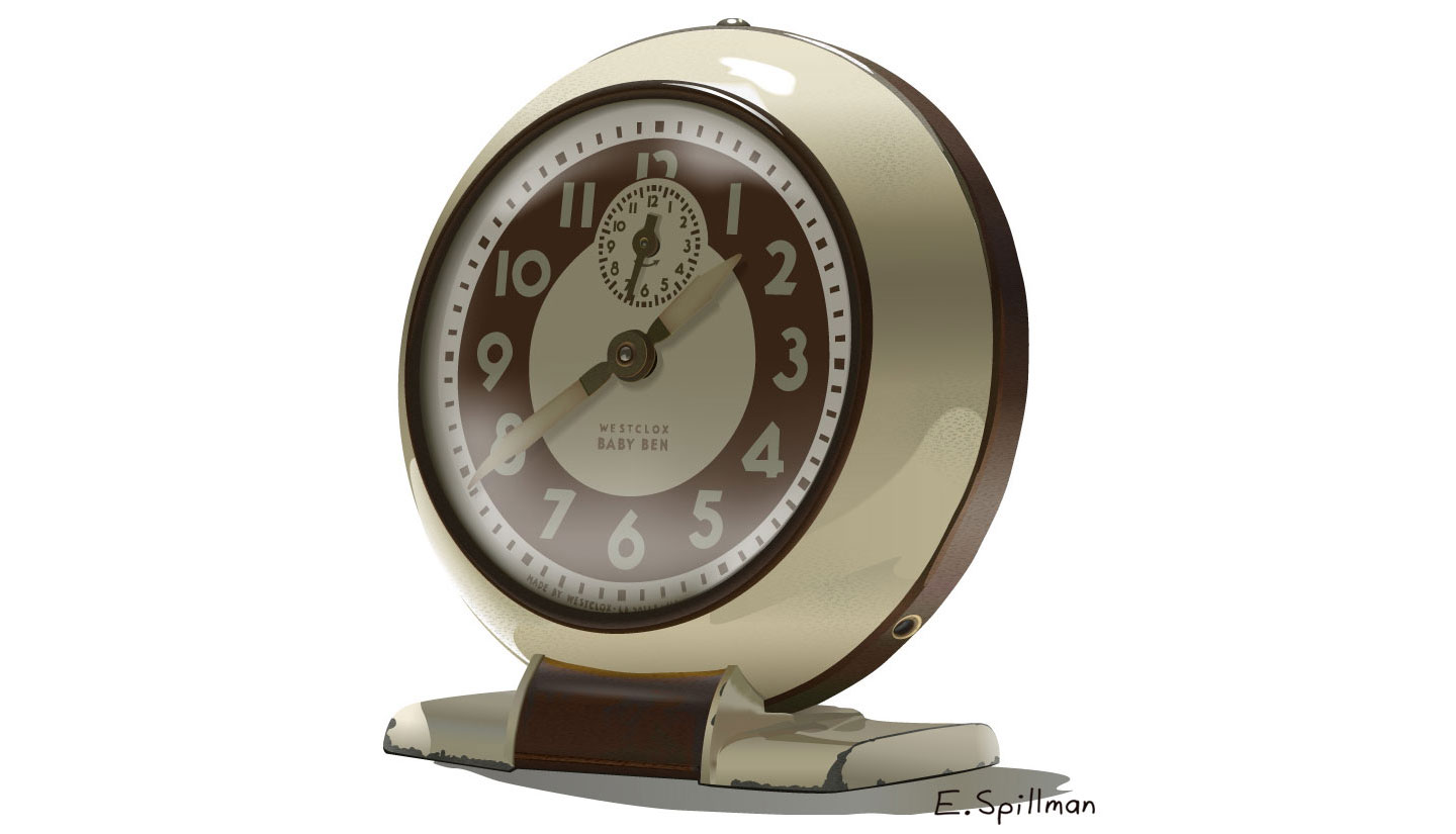 Antique Clock vector art by E. C. Spillman